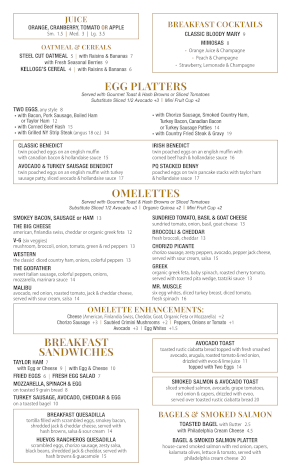 Pompton Queen Menu - Egg Platters/Omelettes/Breakfast Sandwiches/Bagels