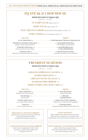 Pompton Queen Menu - Steaks & Chops/Seafood